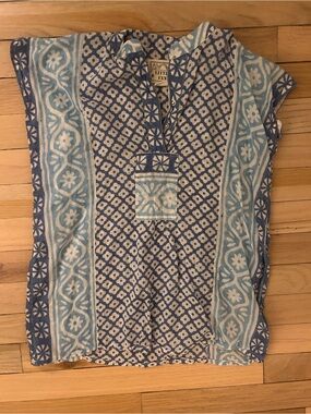Emerson Fry Kids Swim Coverup in Blue and White
